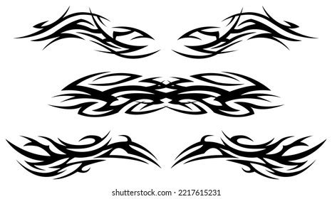 Tribal Tattoo Silhouette Illustration Isolated Abstract Stock Illustration 2217615231 | Shutterstock