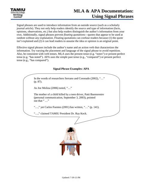 (PDF) MLA & APA Documentation: Using Signal · PDF fileDocumentation: Using Signal Phrases ...