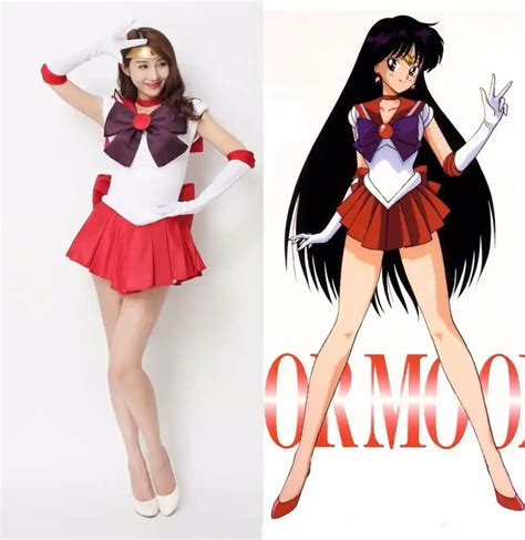 Anime Sailor Moon cosplay Hino Rei/Sailor Mars cos cartoon Halloween ...