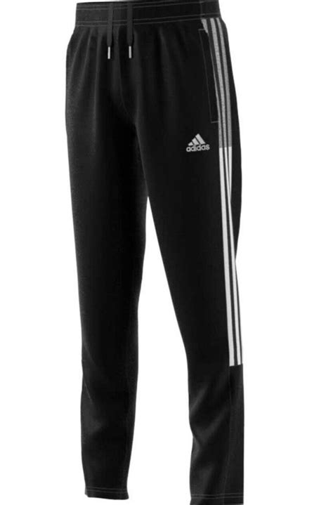 ADIDAS TIRO 21 SOCCER TRAINING SWEAT PANTS BLACK WHITE STRIPE YOUTH ...