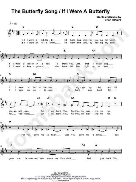 If I Were A Butterfly (Sheet Music) - Brian Howard printable pdf download