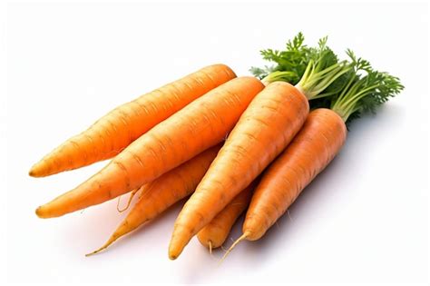 Premium AI Image | Fresh carrots with stem isolated closeup