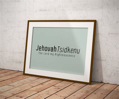 Jehovah Tsidkenu the Lord My Righteousness Print Christian | Etsy