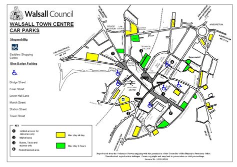 Downtown Walsall Parking Map - Walsall • mappery