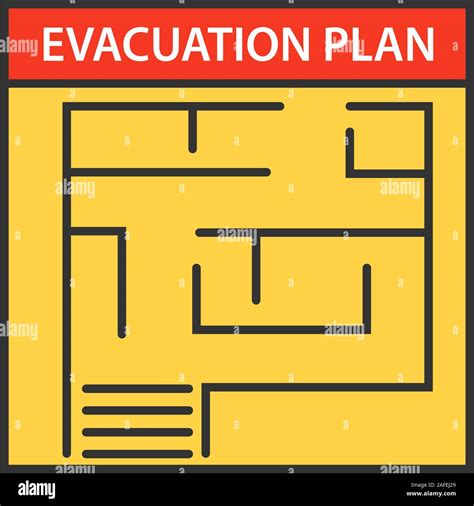 Evacuation plan color icon. Fire escape plan. Isolated vector ...