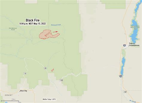 Black Fire map 904 p.m. May 15, 2022 - Wildfire Today