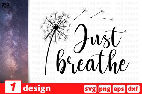 Just breathe, Inspiration quotes cricut svg By SvgOcean | TheHungryJPEG