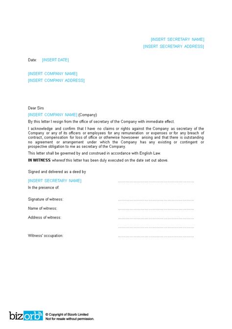 Corporate Resignation Letter - Sample Resignation Letter