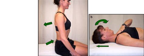 a Seated posture exercise and b supine deep neck flexor exercise ...