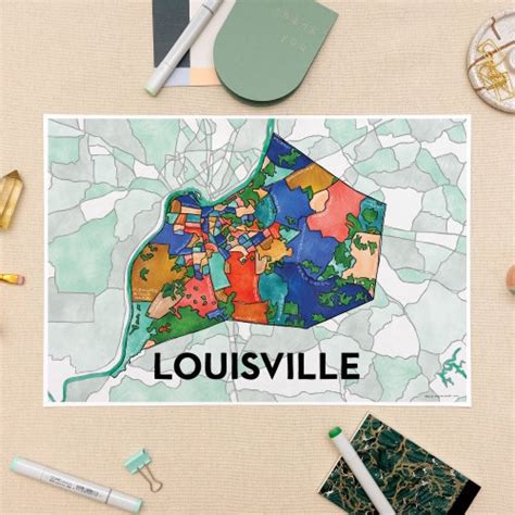 Louisville Vintage Map Poster Wall Art City Artwork Print - Etsy