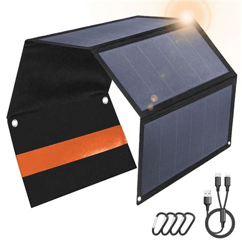 SZRSTH 28W Portable Foldable Solar Panel Charger - Dual USB Waterproof ...