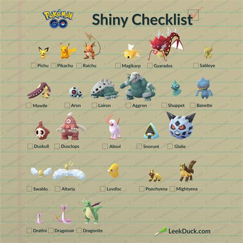 Leek Duck - Shiny Checklist updated. Here's your chance to...