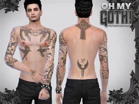 McLayneSims' Oh My Goth Carver Tattoo in 2023 | Sims 4, Sims, Vintage jeans