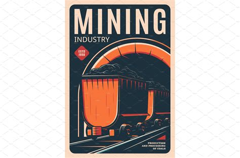 Mining industry retro poster | Illustrations ~ Creative Market