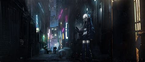 HD wallpaper: anime girls, dark, city, cyberpunk, neotokyo | Wallpaper Flare