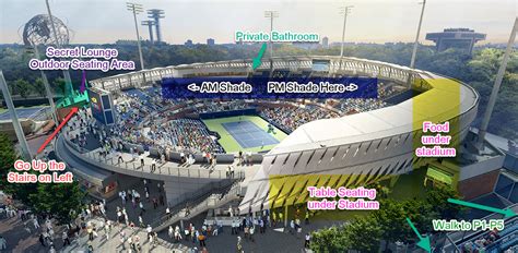 US Open Shade Map for Ashe Stadium and Armstrong | Tennis Bargains: US Open Tennis Deals and Reviews