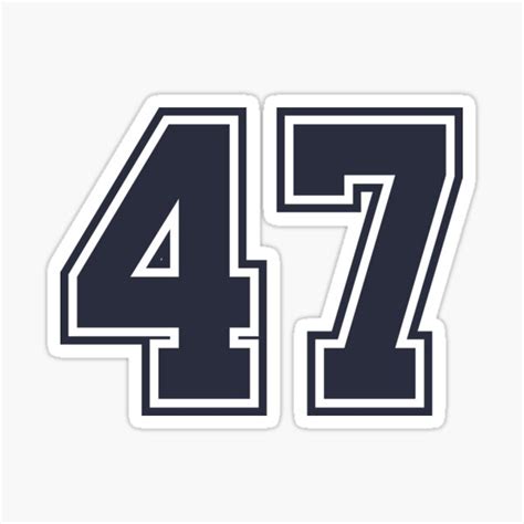 "47 Sports Number Fourty-Seven" Sticker for Sale by HelloFromAja | Redbubble