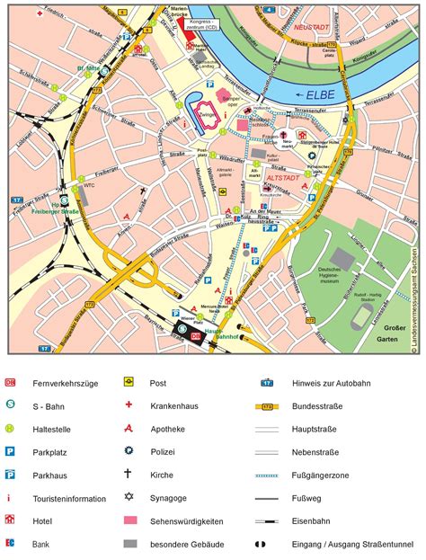 Dresden city center map - Ontheworldmap.com