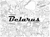 Weißrussland coloring vector illustration  Premium Vektor sketch template