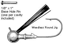 Weedless Round Jig Mold ::: LureMaking.com