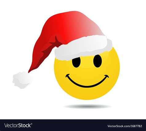 Smiley face with santa hat Royalty Free Vector Image