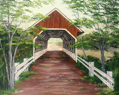 Old covered bridge Painting by K Alan Jarrett | Fine Art America