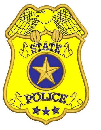 State Police Badge Applique Machine Embroidery Digitized Design Patter – Embroiderymonkey