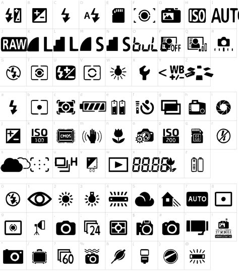 Digital Camera Symbols Font Download