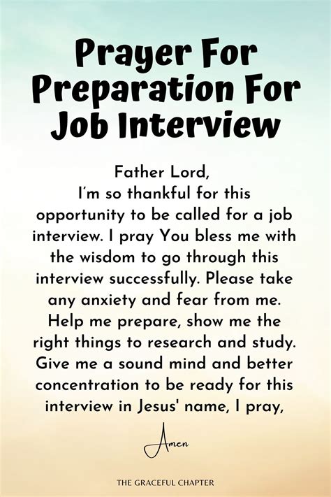 13 Prayers For A Job Interview - The Graceful Chapter