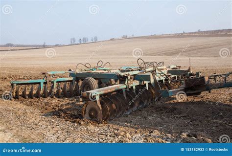 Harrowing the Soil with Disc Harrows Stock Photo - Image of farmland ...