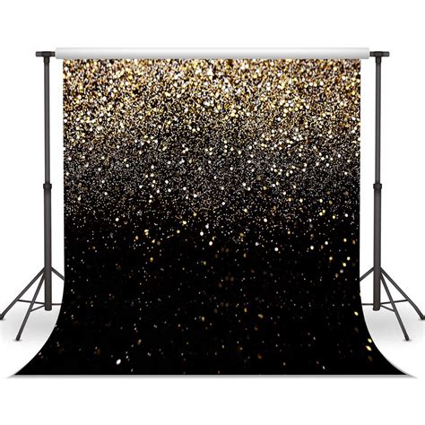 Buy WOLADA 10x10FT Gold Backdrop Glitter Backdrop Gold Spots Bokeh Backdrop Black and Gold ...