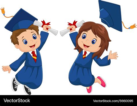 Cartoon graduation celebration Royalty Free Vector Image