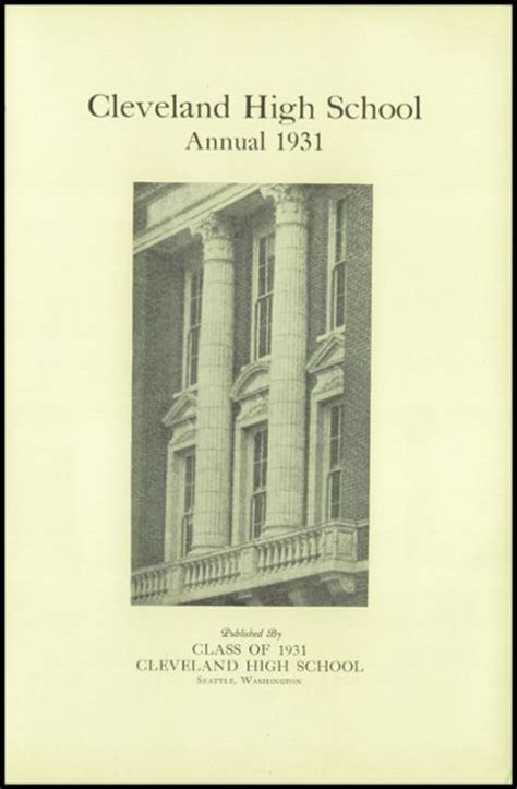 Explore 1931 Cleveland High School Yearbook, Seattle WA - Classmates