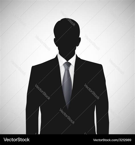 Unknown person silhouette whit tie Royalty Free Vector Image