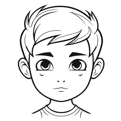 Boy S Face Outline Coloring Page Sketch Drawing Vector, Wing Drawing ...