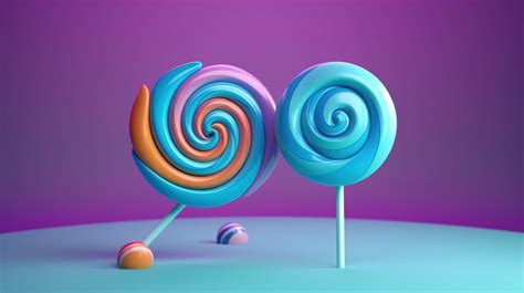 Colored Lollipop Pastel Background With A 3d Cartoon Backgrounds | JPG ...