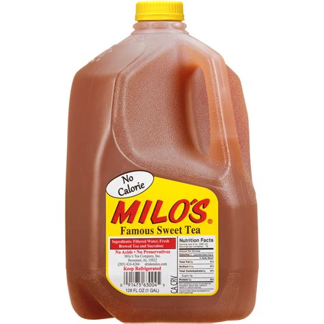 Milo's, No Calorie Famous Sweet Tea, 1 Gallon - Walmart.com