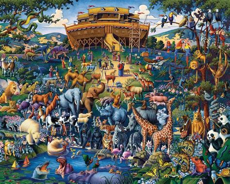 Noah's Ark - Fine Art | Noahs ark animals, Noahs ark, Modern folk art