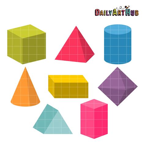 3D Shapes Clip Art Set – Daily Art Hub // Graphics, Alphabets & SVG