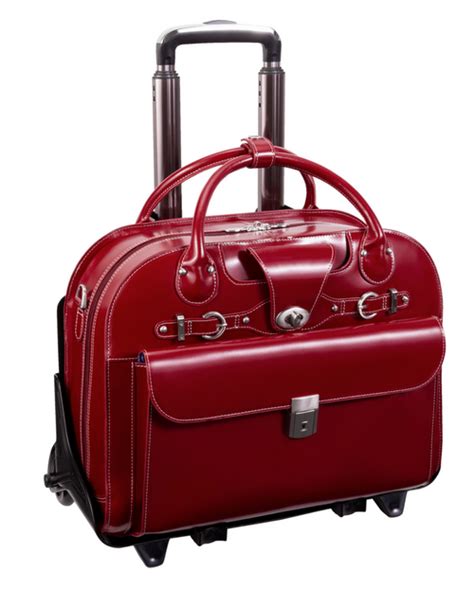 McKlein Roseville Leather Rolling Briefcase 96646 Fly-Through Checkpoint-Friendly 2-in-1 ...