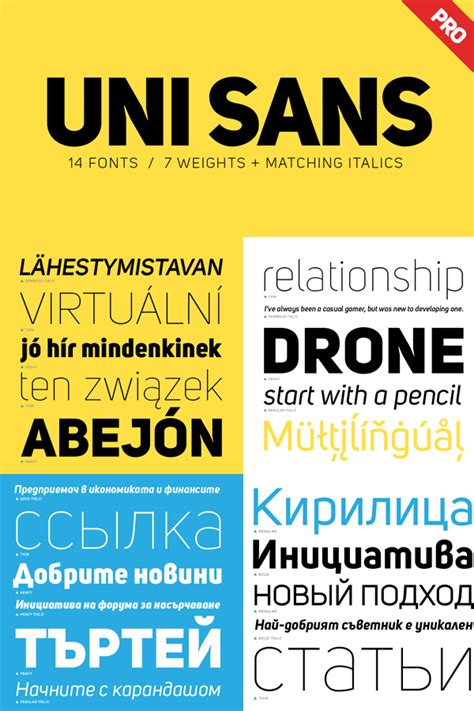 The Uni Sans Font Family from Fontfabric | Pretty fonts, Font family, Fonts