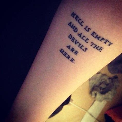 Hell is empty and all the Devils are here.. | inked | Pinterest | Tattoo time and Tattoo