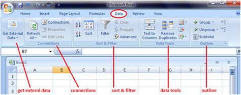 MS Excel: Features of the tabs - javatpoint