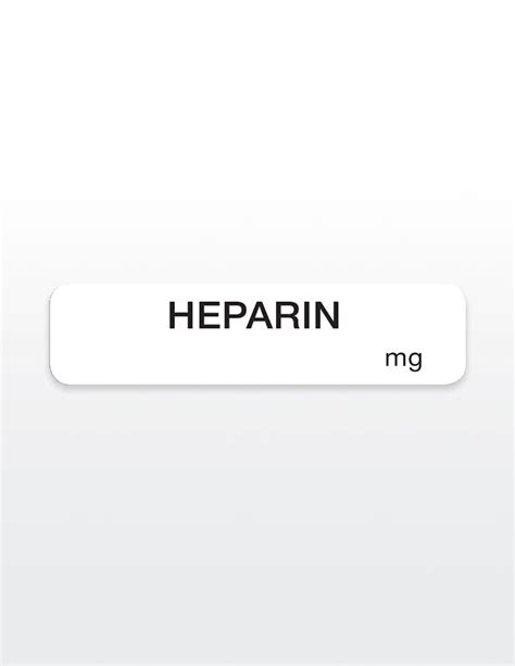 HEPARIN Drug Syringe Stickers