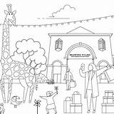 Coloring Pages Activity Village sketch template