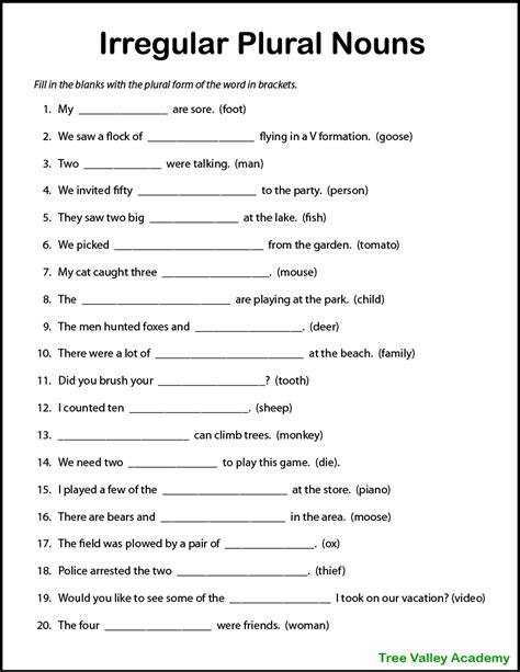 nouns worksheets singular and plural nouns worksheets - singular and ...