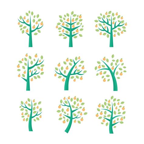 Free Peach Tree Vector Collection 167457 Vector Art at Vecteezy