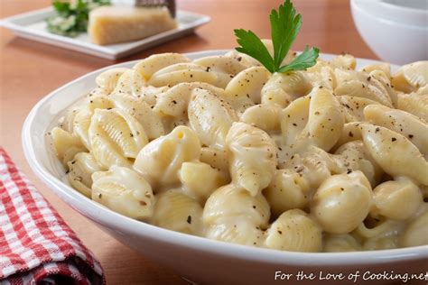 Creamy Garlic Parmesan Shells Pasta | For the Love of Cooking