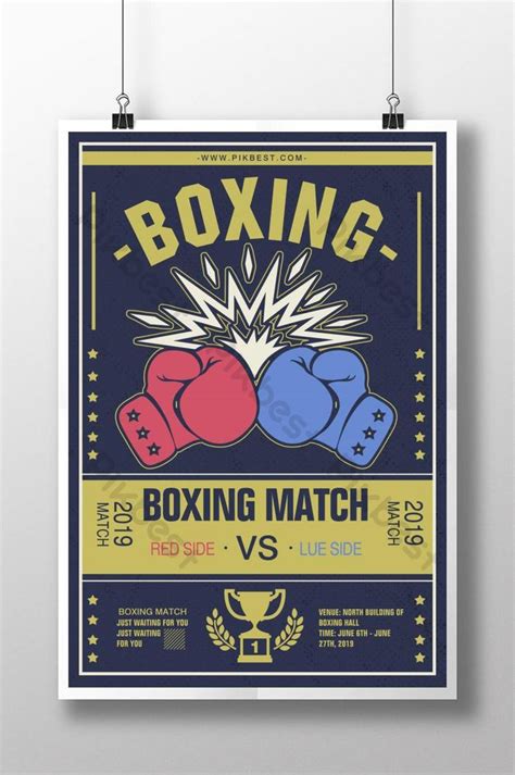 boxing match retro style poster | PSD Free Download - Pikbest