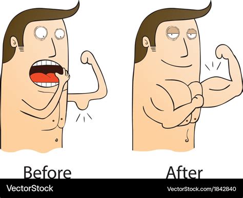 Gym before and after cartoon Royalty Free Vector Image